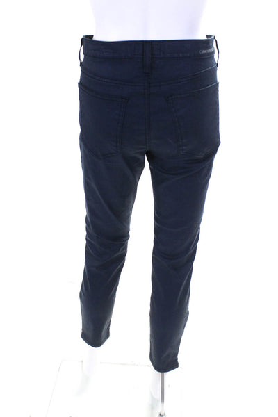 Current/Elliott Womens The Soho Zip Stiletto Jeans Navy Coated Blue Size 30