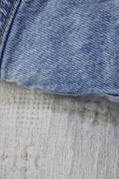 Zara Girls Jacket Denim Top White Blue Size 13-14 Medium Lot 2