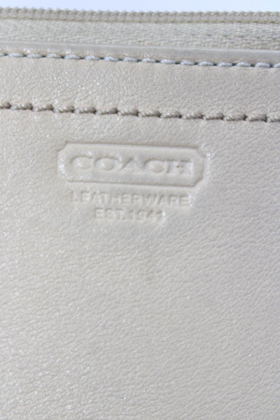 Coach Women's Leather Coin Wallet Beige Size S