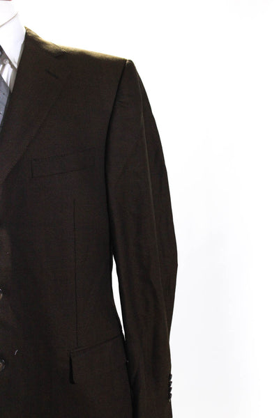 Ermenegildo Zegna Collar Long Sleeves Line Jacket Brown Size 54