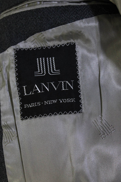 Lanvin Men's Collar Long Sleeves Line Two Button Jacket Gray Size 50