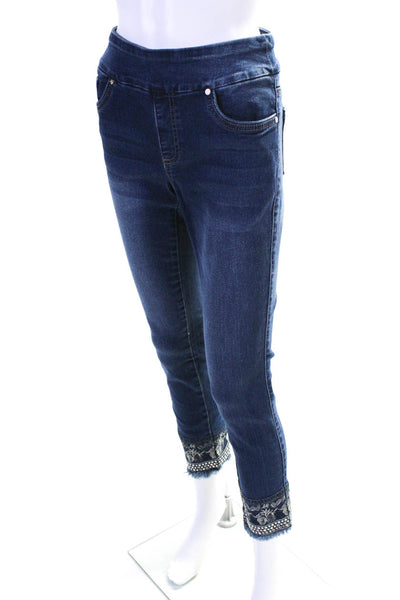GG Jeans Womens Mid Rise Elastic Waist Pull On Skinny Jeans Pants Blue Size 6