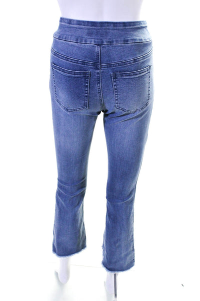 GG Jeans Womens Mid Rise Elastic Waist Pull On Flare Jeans Pants Blue Size 4
