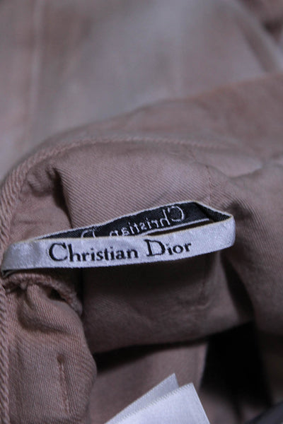 Christian Dior Womens High Waist Tie Dye Denim Shorts Brown Ivory Size 6