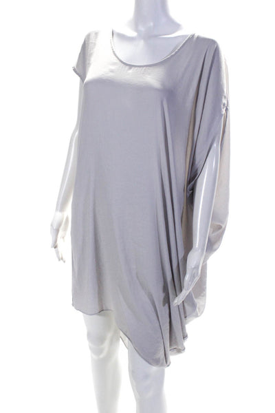 Helmut Lang Women's Round Neck Sleeveless Asymmetrical Mini Dress Gray Size 6