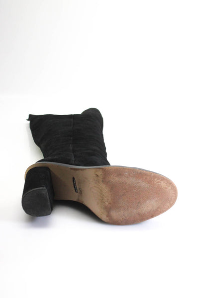 Gianni Bini Womens Side Zip Block Heel Over The Knee Boots Black Suede Size 8.5