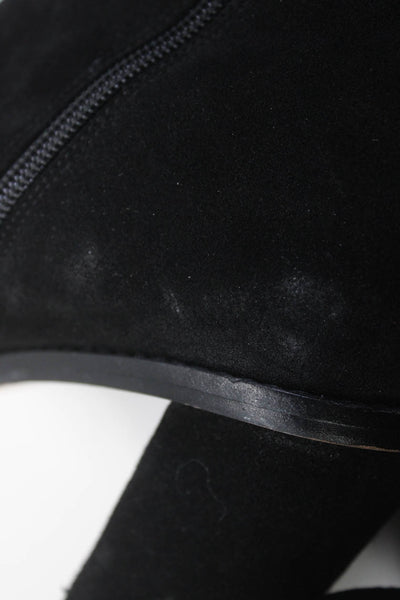 Gianni Bini Womens Side Zip Block Heel Over The Knee Boots Black Suede Size 8.5