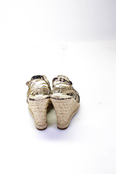Via Spiga Women's Open Toe Strappy Espadrille Wedge Sandal Animal Print Size 6