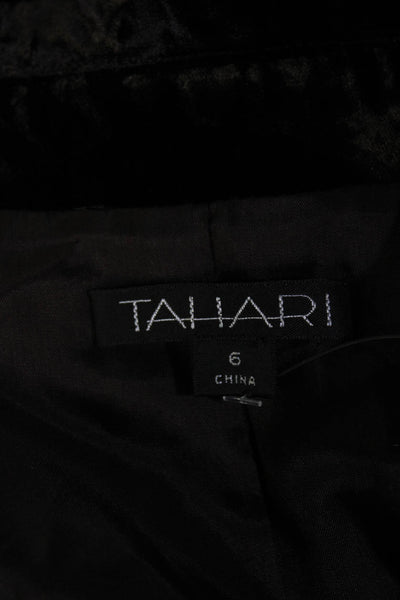 Tahari Womens Velvet Two Button Tied Waist Long Sleeved Blazer Brown Size 6