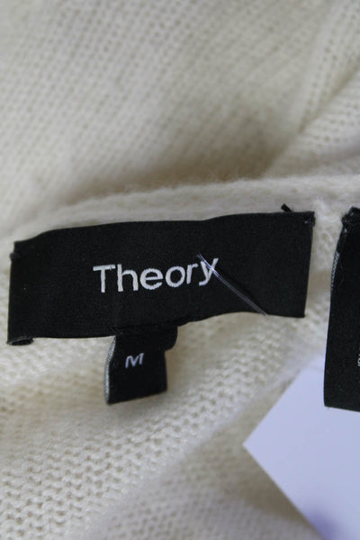 Theory Womens Thin Knit V Neck Pullover Sweater Ivory Size Medium