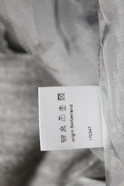 Akris Punto Womens Two Button Notched Lapel Light Jacket Gray Silk Size 6