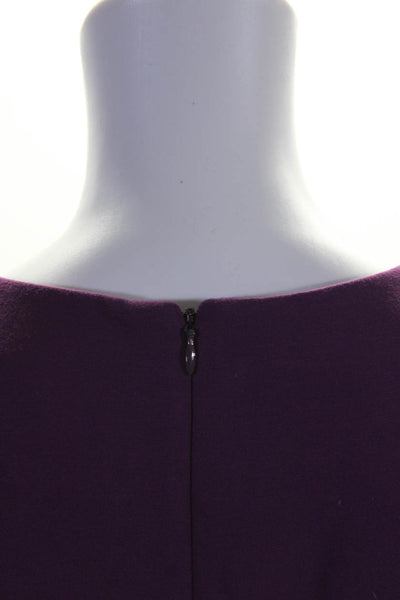 Trina Turk Womens Floral Accent Split Hem Knee Length Sheath Dress Purple Size 6