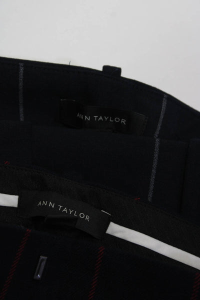 Ann Taylor Women's Printed Straight Leg Dress Pants Navy Gray Red Size 6 Lot 2