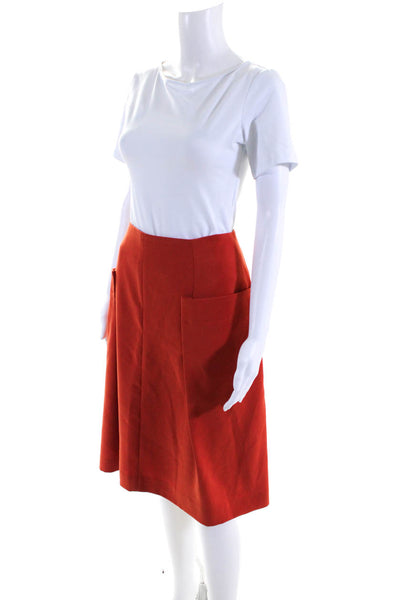 Ruty Paris Womens Orange Lined Front Pockets Zip Back A-line Skirt Size L