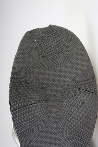 Prada Womens Metallic Leather Strappy Flip Flops Sandals Silver Size 36.5 6.5