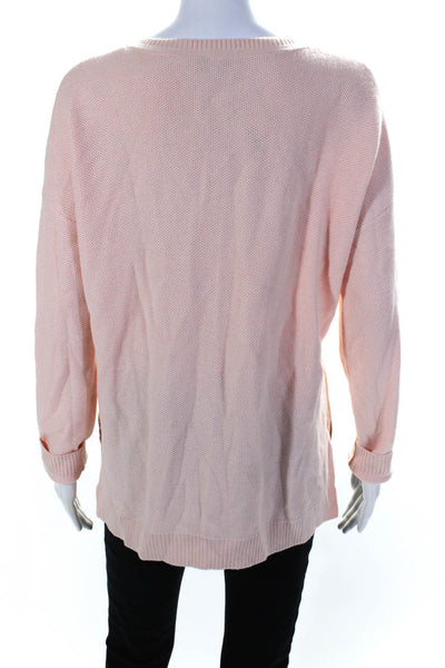 Joie Womens Long Sleeve Pullover V-Neck Knit Sweater Top Light Pink Size Medium