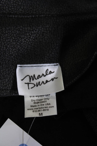 Maria Duran Women's Floral Print Mid Length Jacket Black Blue Size M