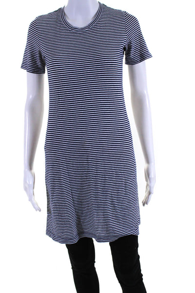 Theory Women's Round Neck Short Sleeves T-Shirt Stripe Size S