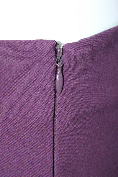 Theory Womens Mid Rise Flat Front Stretch Twill Slim Pants Purple Size 6