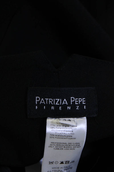 Patrizia Pepe Womens Surplice Knee Length Pencil Skirt Black Wool Size IT 44
