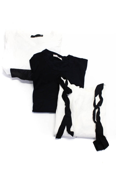 Zara Women's Knit Tops Lightweight Jacket White Navy Size M L lot 3
