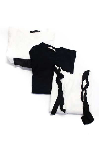 Zara Women's Knit Tops Lightweight Jacket White Navy Size M L lot 3
