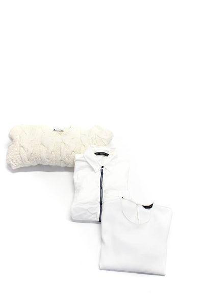 Zara Women's Knit Sweater Casual Tops White Beige Size XS S Lot 3