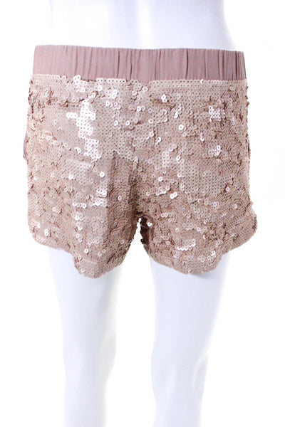 Elizabeth and James Women's Pull On Sequin Shorts Pink Size XS
