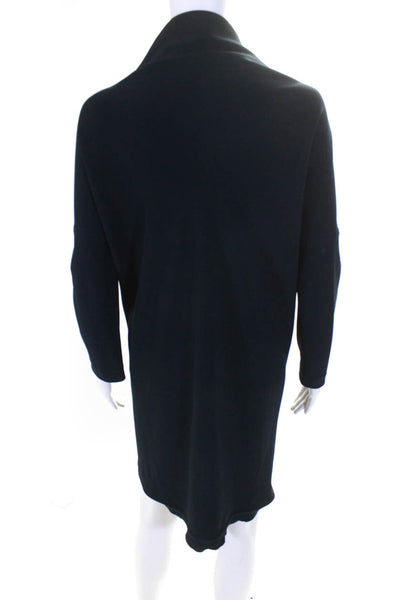 Aspesi Womens Tie Back Cowl Neck Long Sleeve Shift Dress Black Size EU 40