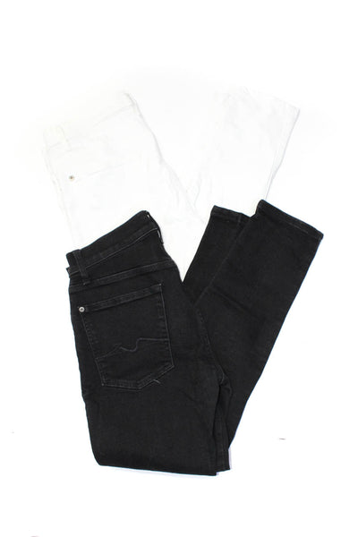 7 For All Mankind Men's Zip Fly Skinny Jeans Black White Size 28 30 Lot 2