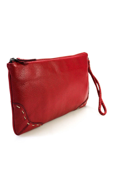 Sigrid Olsen Womens Genuine Leather Zip Closure Wristlet Red Large