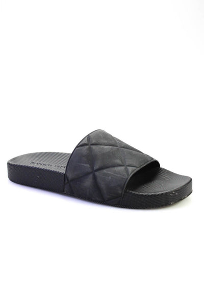 Bottega Veneta Womens Intrecciato Quilted Slide On Pool Sandals Black Size 38 8