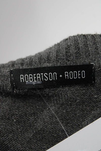 Robertson + Rodeo Womens Pullover Crew Neck Sweatshirt Gray Black Size Large