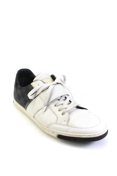 Louis Vuitton Men's Leather Colorblock Lace Up Low Top Sneakers White Size 9.5