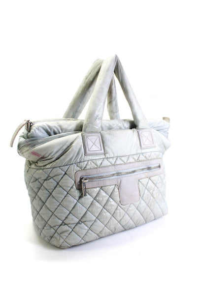 Chanel Women's Quilted Puffer Coco Cocoon Tote Bag Sea Foam Green Size L