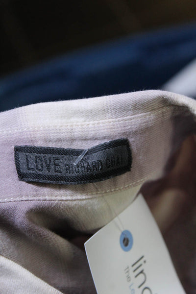 Love Richard Chai Women's Collar Long Sleeves Button Down Plaid Shirt Size 4