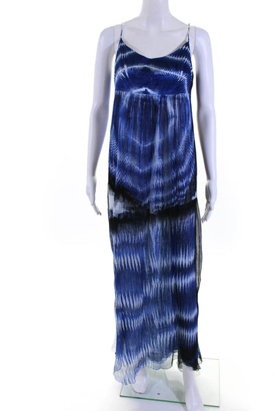 D. Exterior Womens Empire Waist Spaghetti Strap Maxi Dress Blue Black Size 42