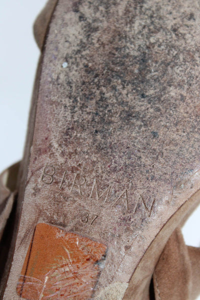 Alexandre Birman Women's Open Toe Strappy Wedge Sandals Brown Size 7