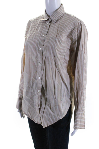 Frame Women's Collar Long Sleeves Button Down Shirt Stripe Size XS