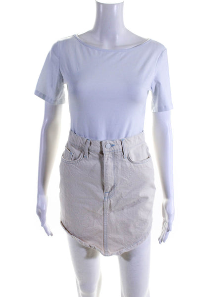 Triarchy x Josephine Skriver Women's Button Closure Mini Skirt White Size 25