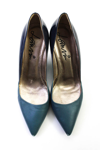 Lanvin Womens Leather Two Toned Pointed Toe Heels Pumps Blue Size 40 10