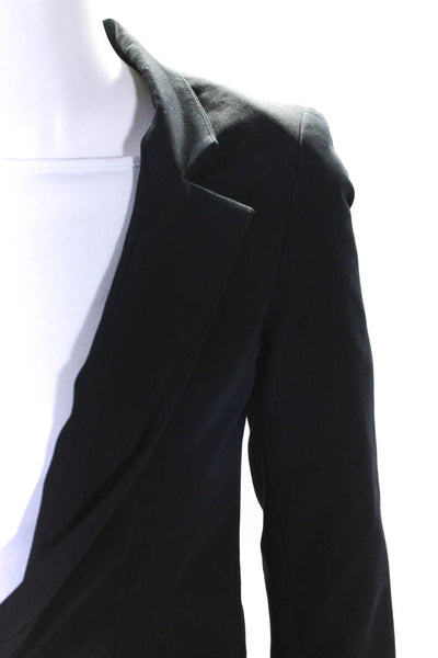 Drew Womens Notch Collar V-Neck Long Sleeve One Button Blazer Black Size XS