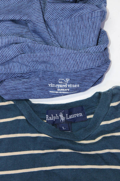 Ralph Lauren Vineyard Vines Boys T-Shirt Top Polo Blue Size L Lot 2