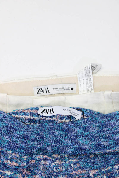 Zara Women's Tweed Pull-on Mini Short Blue Size S XS, Lot 2