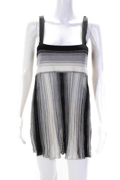 Missoni Women's Square Neck Spaghetti Straps Bodycon Mini Dress Stripe Size 10