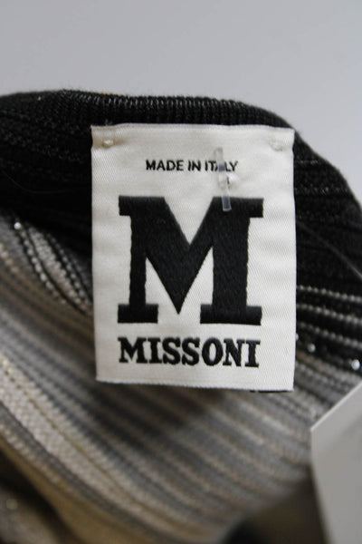 Missoni Women's Square Neck Spaghetti Straps Bodycon Mini Dress Stripe Size 10