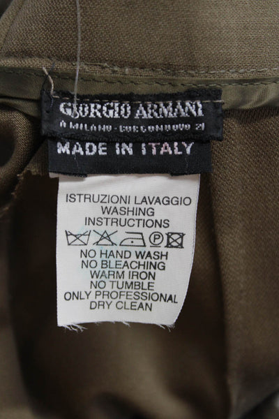 Giorgio Armani Women's Zip Size Pockets Straight Leg Dress Pant Brown Size 8
