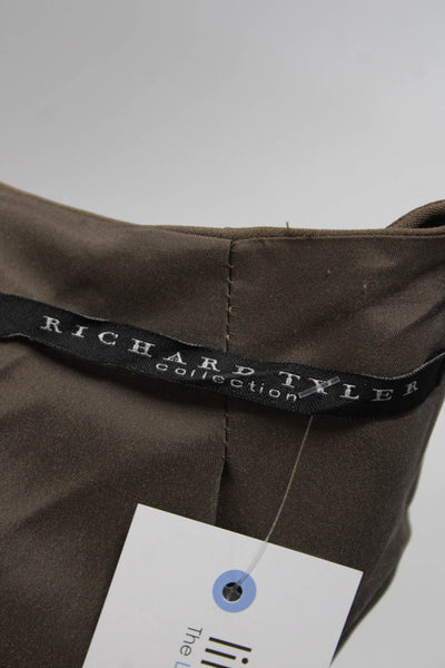 Richard Tyler Women's Long Sleeves Line Blazer Brown Size 8