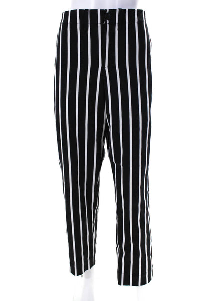 Bitte Kai Rand Women's Striped Straight Leg Trouser Pants Black Size L