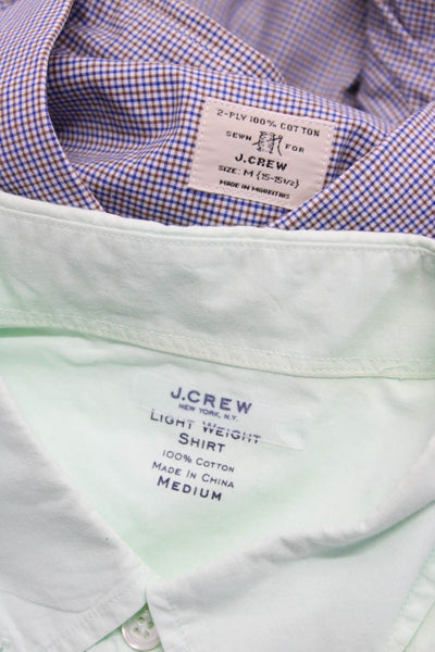 J Crew Mens Cotton Collared Long Sleeve Button Up Shirt Mint Size M Lot 2